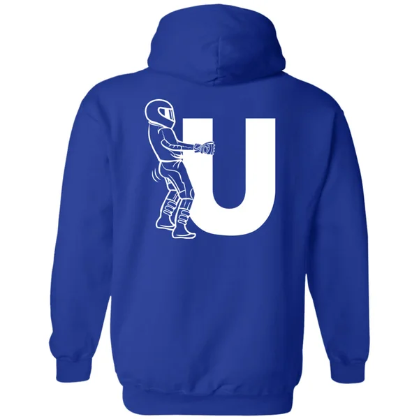 F-U Motorcyclist Hoodie (Back Design) Blue 5XL - Moto Loot
