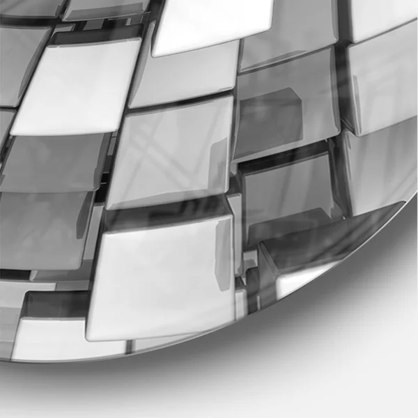Designart &Black and Grey Cubes & Modern Wall Clock - Size: 23 inch x 23 inch, Silver