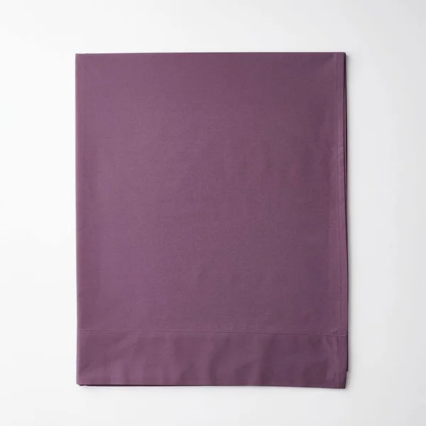 The Company Store Company Cotton Grape Solid 300-Thread Count Cotton Percale King Deep Pocket Flat Sheet - Purple