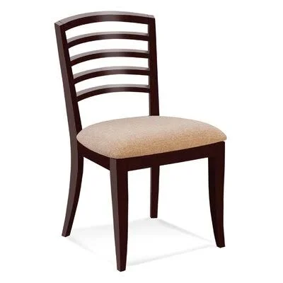 Marcantonio Upholstered Dining Chair Latitude Run Body Fabric: Sunbrella Sailcloth Shell, Leg Color: Walnut