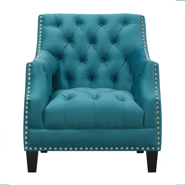 Picket House Furnishings Perry Button Tufted Accent Chair Teal