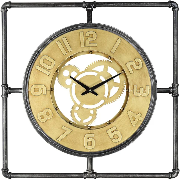 River Parks Studio Callan 26x22 Wide Industrial Iron Wall Clock