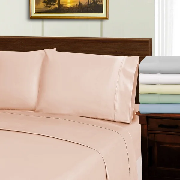 Superior 1000 Thread Count Wrinkle Resistant Soft Tencel Blend Bed Sheet Set - Pink - King