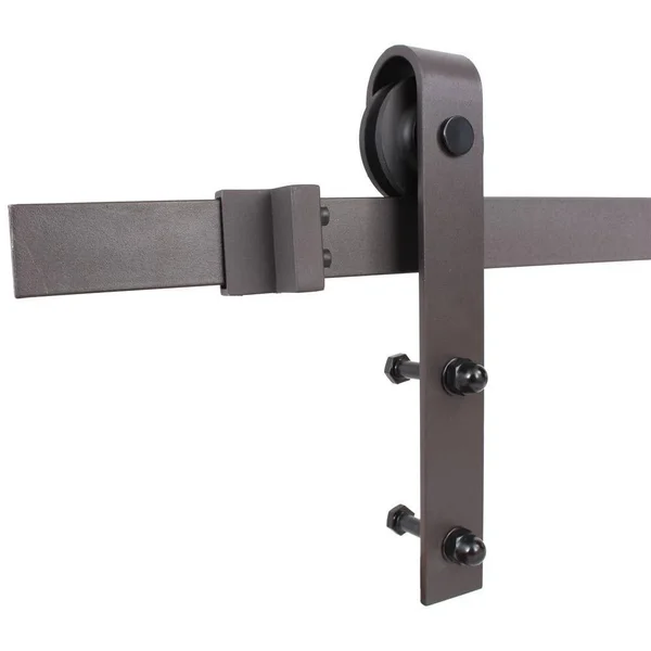 CALHOME K Series Stained Wood Sliding Barn Door with Hardware Kit - Walnut - 38 x 84