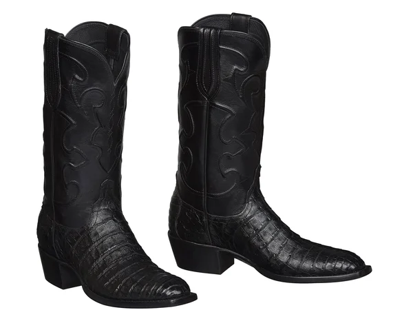 Lucchese Mens Cowboy Boots Black Caiman Belly