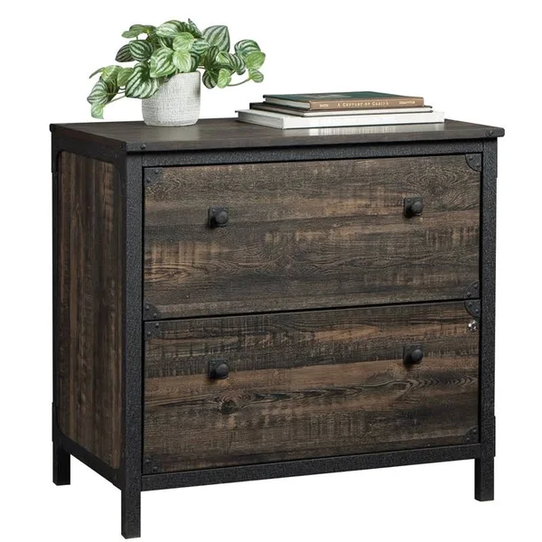 Sauder Steel River Lateral File in Engineered Wood-Carbon Oak - 427549