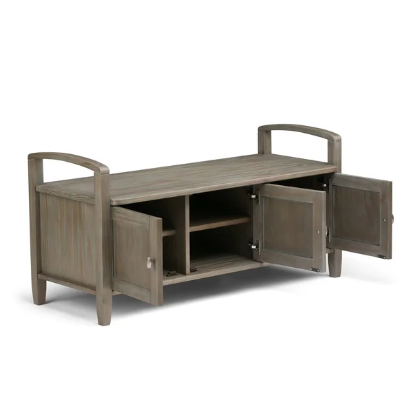 Wyndenhall Norfolk Entryway Storage Bench (Wood Finish - Brown)