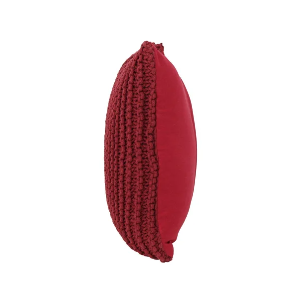 17.25x22 Burgundy Red Contemporary Square Knitted Throw Pillow
