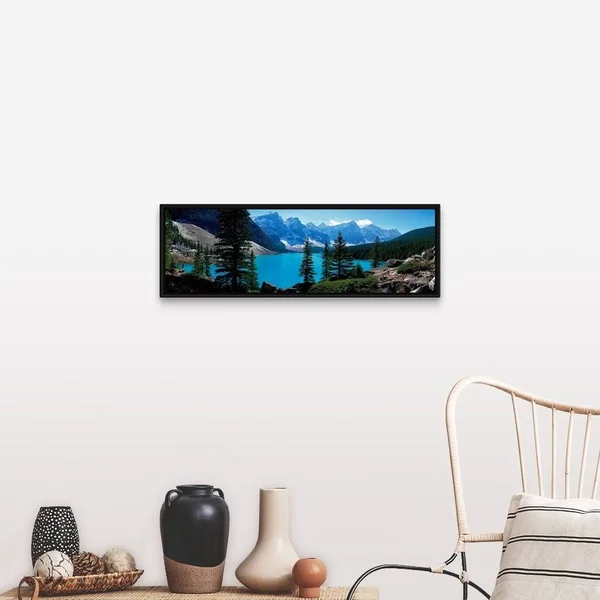 Moraine Lake Banff National Park Alberta Canada Black Float Frame Canvas Art - 36 x 12