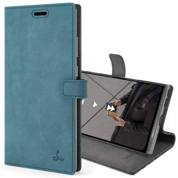 Snakehive Samsung Galaxy Note 20 Ultra, Vintage Leather Wallet Case, Teal