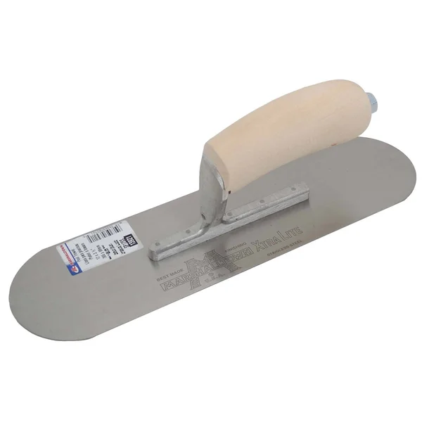 Marshalltown SP12SS 12in x 3-1/2in Stainless Steel Pool Trowel with Curved Wood Handle