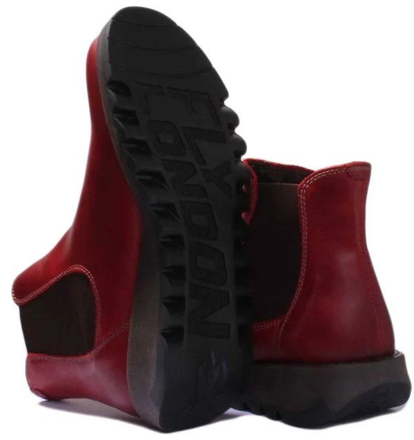 Fly London Salv Leather Bootie, Red, 41
