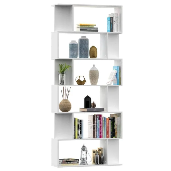 vidaXL Book Cabinet/Room Divider Concrete Gray 31.5x22x9.4x22x75.6x22 Chipboard