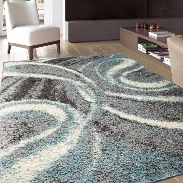 Rugshop Contemporary Cozy Plush Shag Area Rug 7&10x22 x 10& Blue