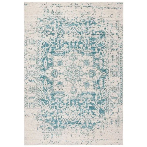 Safavieh Madison Rug Collection MAD603K - Turquoise, Ivory - 2&-3x22 x 20&
