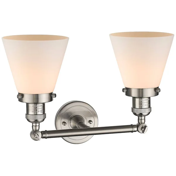 Innovations Lighting 208-SN-G61 Small Glass Cone 2-Light Bathroom