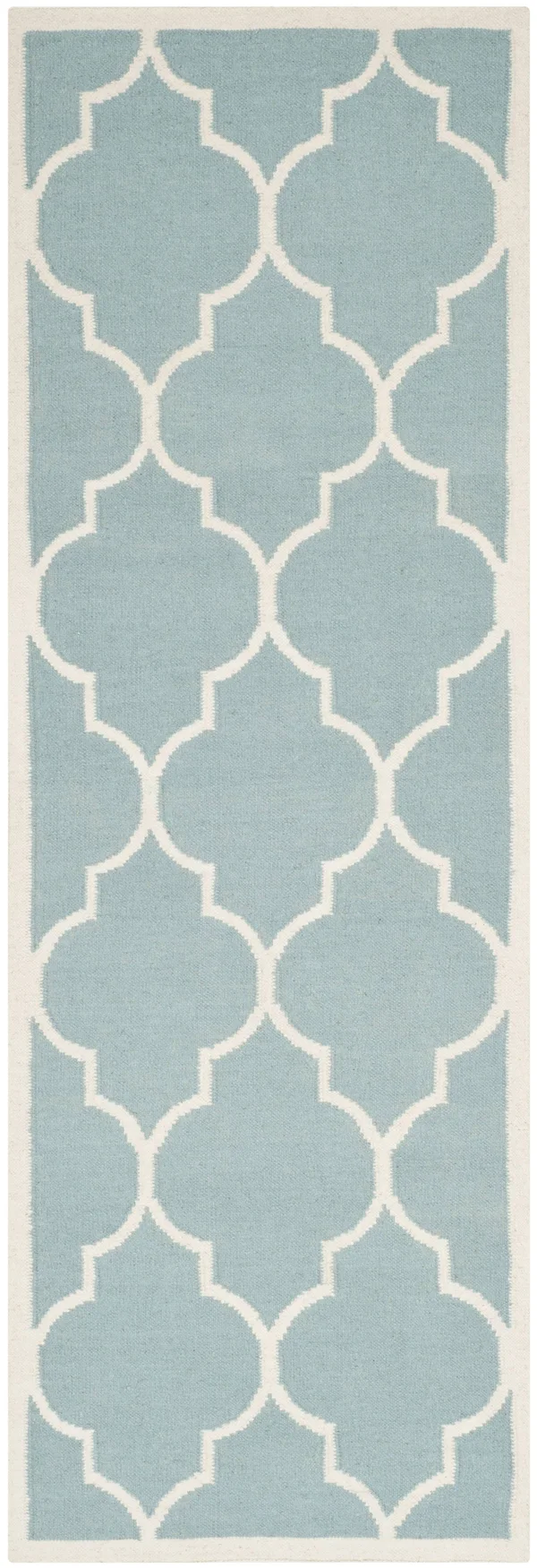 Safavieh 3& x 5& Dhurries DHU632C Light Blue - Ivory Rug
