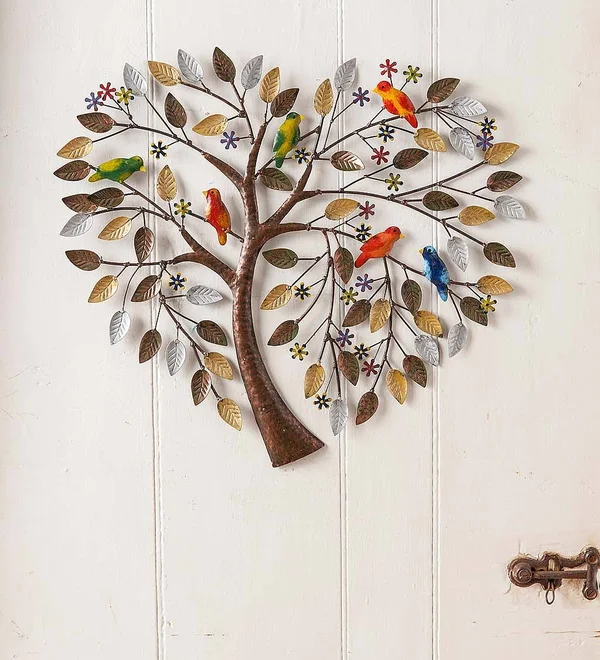 Wind & Weather Handcrafted Heart Tree Metal Wall Art