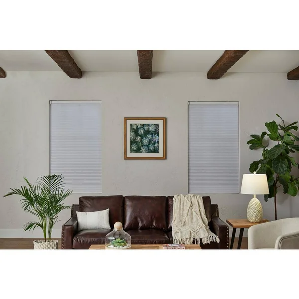 Home Decorators Collection White Cordless Blackout Cellular Shade - 46 in. W x 48 in. L (Motorization Compatible) - Winter White