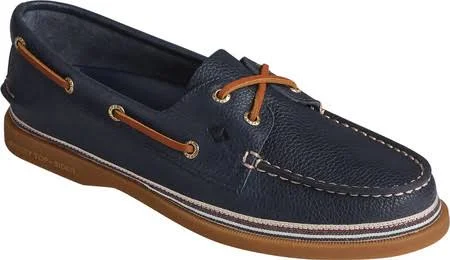 Women's Sperry Authentic Original Tumbled Leather Boat Shoe Navy, Size 5.5M
