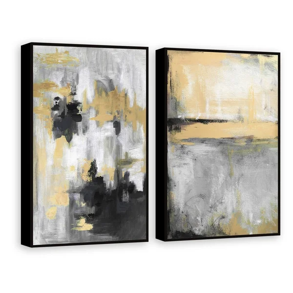 Golden Fog Diptych - Size: 36 inch x 48 inch