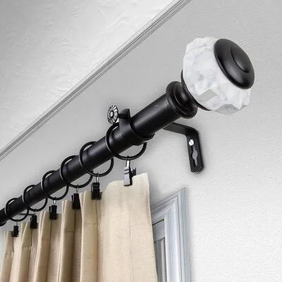Nisbet Single Curtain Rod Darby Home Co Size: 3x22 H x 240x22 W x 3.63x22 D, Color: Black