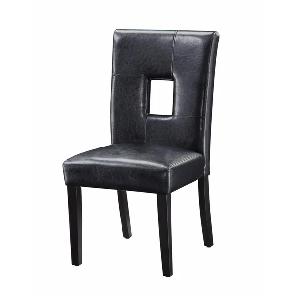 Benzara Contemporary Dining Side Chair with Upholstered Seat and BACK - Black, Set of 2