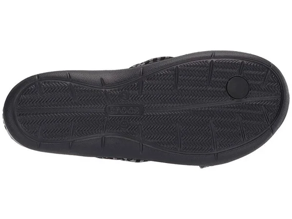 Crocs Swiftwater Braided Web Flip (Black/Black) Women's Sandals