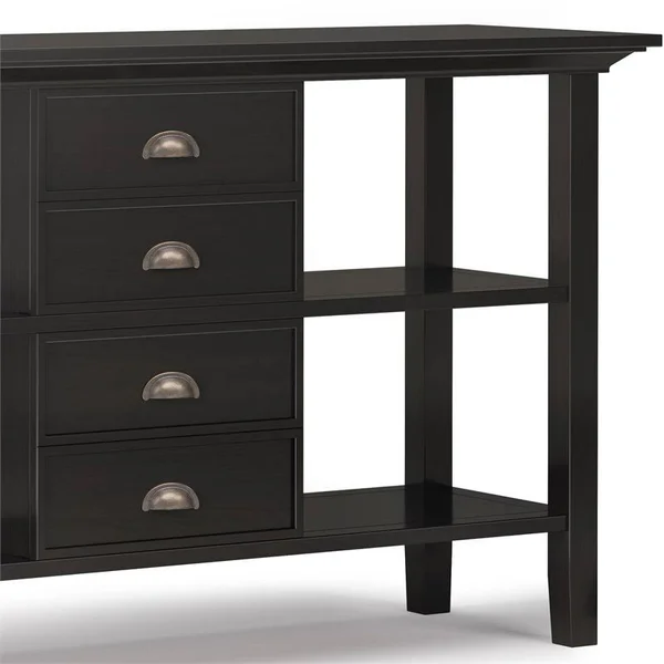 Simpli Home Redmond 54x22 Rustic Solid Wood Console Table in Hickory Brown