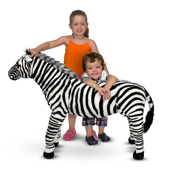 Melissa & Doug - Zebra Giant Stuffed Animal - black, white