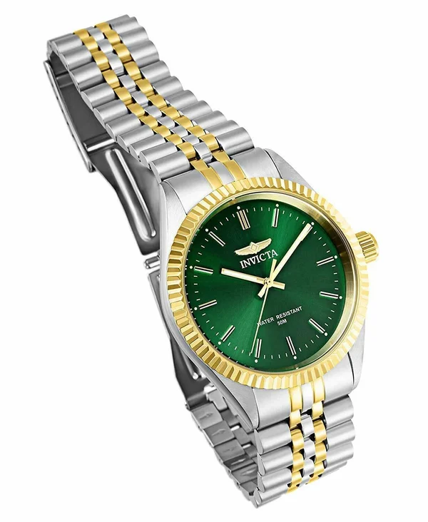 Invicta Men's Specialty Quartz Green Dial Two Tone Stainless Steel Watch 29379