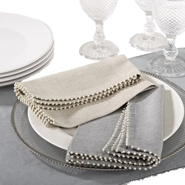 Saro Pearl Napkin Set of 4