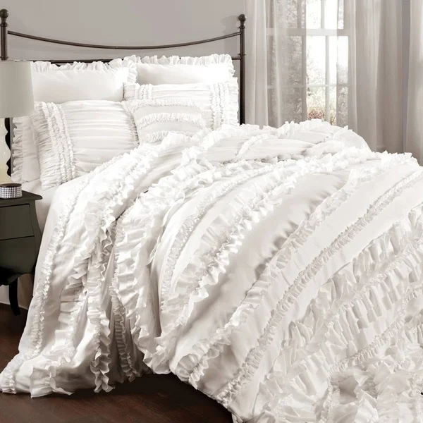 Gracewood Hollow Quist Ruffle 4-Piece Comforter Set - White - King