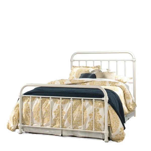 Hillsdale Furniture 1799-500 Kirkland Metal Spindle Panel Bed - Soft White, Queen