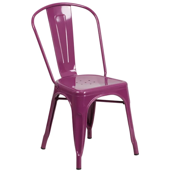 Flash Furniture Metal Stackable Chair - Orange