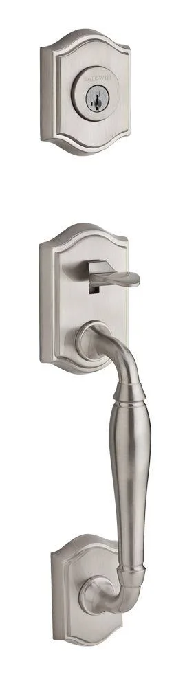 Baldwin Westcliff Dummy Handleset Curve Lever Round Rose Satin Nickel 1-3/4 to 2x22 Doors