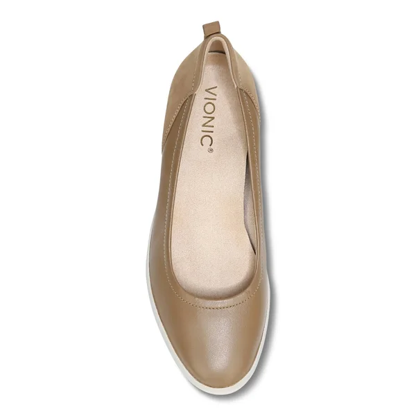 Vionic Jacey Women's Slip-On Wedge Shoe Toffee - 5 Medium