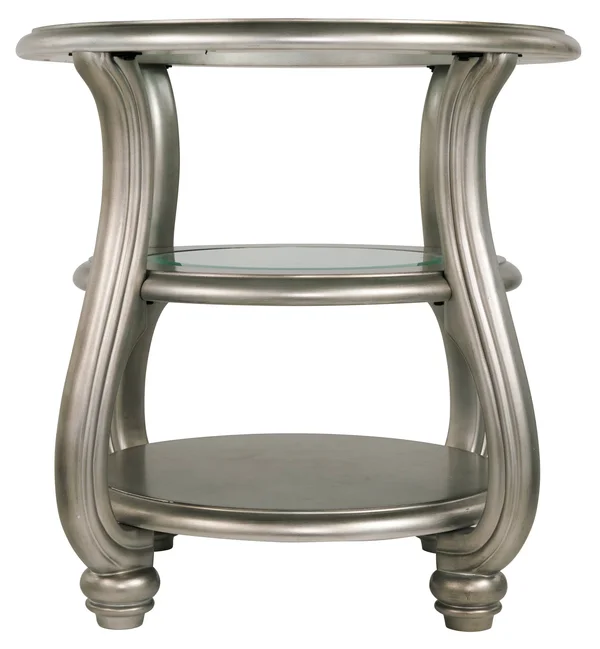 Ashley Coralayne Silver Finish Round End Table