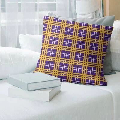 Square Pillow Cover & Insert East Urban Home Color: Purple/White/Gold - Size: 16x22 x 16