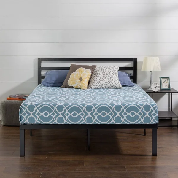 Zinus Quick Lock 14 inch Metal Platform Bed Frame with Headboard, Mattress Foundation, No Box Spring Needed, King