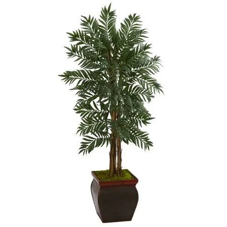 Bloomsbury Market Parlor Artificial Floor Palm Tree in Planter - Green
