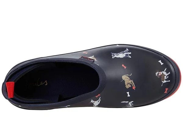 Joules Pop on Women's Wellington Boots - Navy Dogs