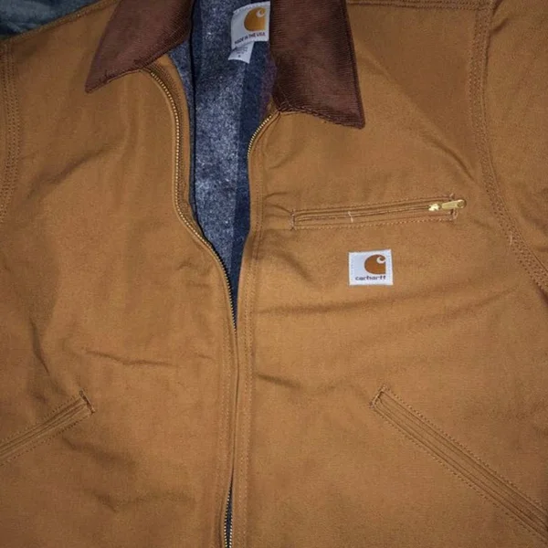 Carhartt Brown Blanket Lined Duck Detroit Jacket