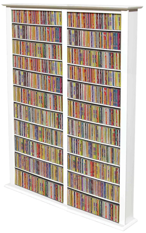 Venture Horizon Media Storage Tower- Tall Double White
