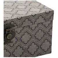 Brown Decorative Boxes - Blue, Brown, Multi-Color - Set of Three