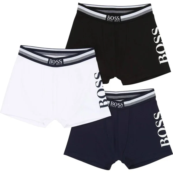 Boss 3 Pack Logo Boxers, Size 14 Yrs, Bleu Cargo 849