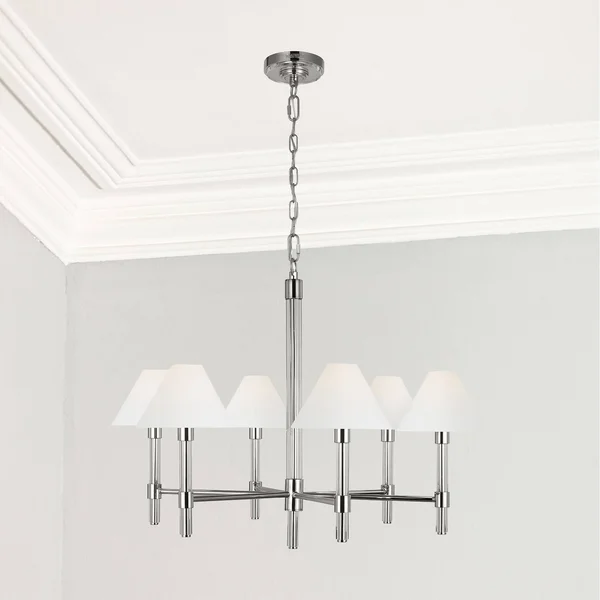 Lux Interiors Four Light Pendant Abby Series Distressed Silver Leaf - Exact Size P1501DSL