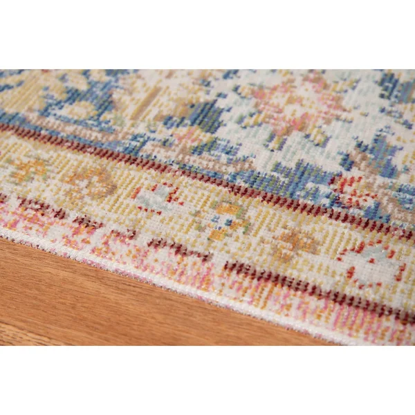 Porch & den Queens Vintage Bordered Area Rug - Blue/Pink 9& x 13&