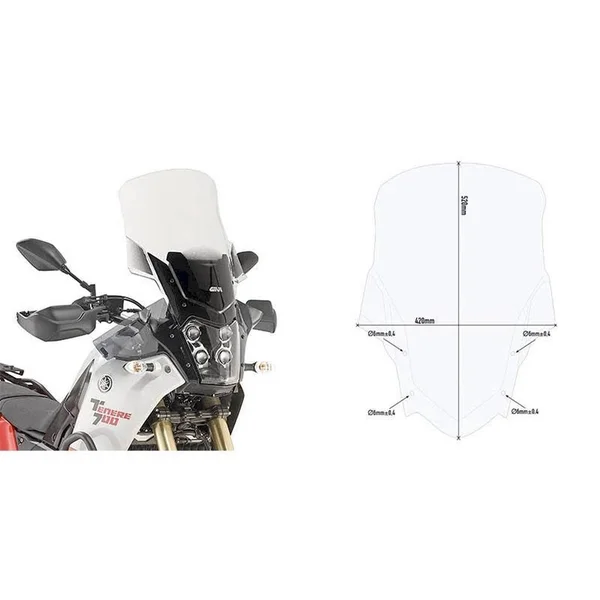Givi D2145ST Screen Clear TENERE 700