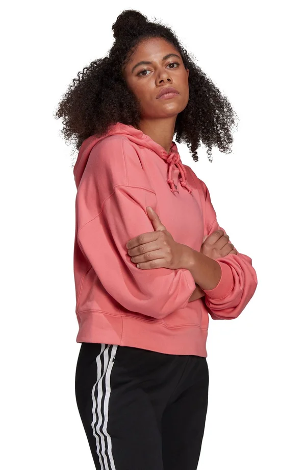 Adidas Women's Originals Adicolor Essentials Hoodie in Pink/Hazy Rose Size Large, Cotton/Polyester